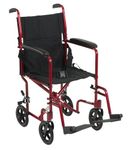 Drive Medical ATC19-RD Lightweight Aluminum Transport Wheelchair with Swing-Away Footrest, Red