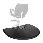 - 1 Inch Thick Salon Anti Fatigue Mat For Hair Stylist, Semi Circle Comfort Barber Shop Beauty Floor Mats Under Styling Chair 3' x 4'