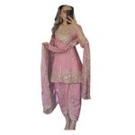 JINIMART Women's Georgette Stitched Dhoti Suit (SF201413 Pink XL Size)