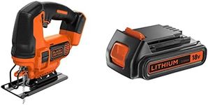BLACK+DECKER 18 V Cordless Pendulum Electric Jigsaw, Battery not included, BDCJS18N-XJ & BLACK+DECKER 18 V 2.0AH Lithium Ion Battery Convenient Compact and Versatile