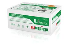 Elimedical Veterinary Syringe U-100 0.5ml 27G x 1/2" 100pcs/box 05V2713VB