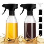 MIUSITE Oil Sprayer for Cooking Air Fryer, 2 Pack Olive Oil Spray Bottle, 10oz Food-Grade Plastic Oil Spritzer Mister, Refillable Oil Dispenser Bottle for Salad, BBQ, Grilling, Kitchen Baking