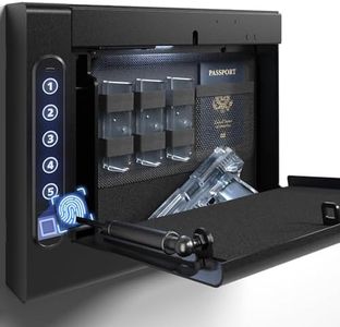 XDeer Biometric Wall Safe with Gas Strut for Quick Access, Hidden Storage for Full-Size, LED Light, Silent Mode, and Backlit Digital Keypad S008QG