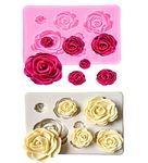 2PCS Rose Flowers Silicone molds Cake Chocolate Mold Wedding Cake Decorating Tools Fondant Sugarcraft Cake Molds