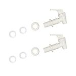 zhuohai 2 Pcs Replacement Cooler Faucet, Reusable Spigot Spout Water Beverage Lever Pour Dispenser Valve Water Crock Water Tap, BPA Free Plastic Water Spigot (Milky)