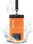 STATIK MarCase Waterproof Phone Pouch - IPX8 Floating Waterproof Bag, Light Reflective Stripes for Easy Phone Retrieval, Designed with WakeSurf World Champion Noah Flegel, Phones up to 7 inch (Orange)