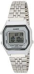 Casio Ladies Mid-Size Silver Tone Digital Retro Watch LA-680WA-7DF, Silver, OneSize, Digital