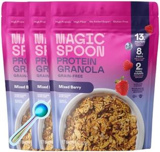 Magic Spoon Protein Granola - High Protein Granola, Keto Friendly, Low Sugar, Grain Free, Healthy Breakfast or Quick Snack and a Spoon (3 bags of Mixed Berry)