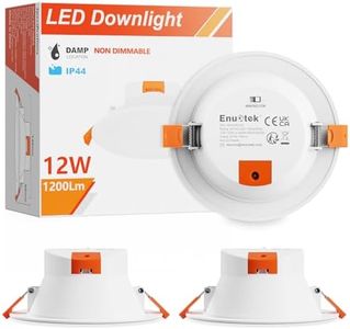 ENUOTEK 12W Large Recessed LED Downlights, Bathroom LED Recessed Ceiling Lights, Lighting Color Adjustable, IP44, 1100 Lumens, Hole Diameter 110-135MM, Not Dimmable 3 Lamps