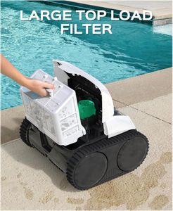 WYBOT C1 Cordless Robotic Pool Vacuum – 150min Runtime, 4-in-1 Wall & Waterline Cleaning, App Control, White