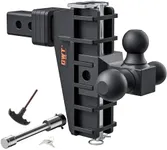 GWTAUTO Adjustable Trailer Hitch, Tri-Ball (1-7/8" x 2" x 2-5/16") Drop Hitch, Fits 2-Inch Receiver, 6 Inch Drop Hitch, 17000 LBS GTW-Class 3 Tow Hitch for Heavy Duty Truck, Black, Solid Ball Mount