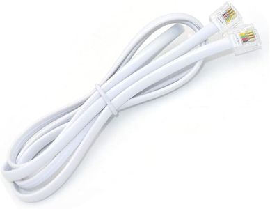 RUITEXUN RJ11 to RJ11 Cable 5ft, 1.5 Meters Phone Cord Telephone Line Extension Cord Cable Wire Male to Male RJ11 6P4C Modular Plug for Landline Telephone Fax Machine (White)