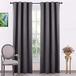 Vervique 100% Room Darkening Solid Blackout Door Curtain 7 feet Set of 1 for Bedroom and Living Room | 3 Layers Weaving Technology Thermal Insulated Heavy Polyester Curtain | Grey Curtain