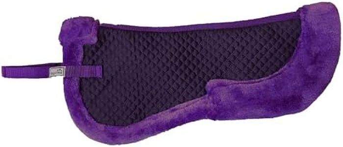 Equitem Faux Fur Trim Half Pad for Pony English Riding Saddle Correction (Purple)