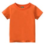 Bouncy Toonz Boy's Regular Plain Tshirt/Kids Tshirt for Boys/Regular Fit Cotton Round Neck Half Sleeve(boy-tshirt-orange-6-8y)