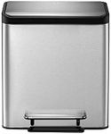 EKO - Ecocasa Recycling Kitchen Bin - Pedal Rubbish Bin with Two Removable Inner Buckets - Perfect for Kitchen & Home, Stainless Steel, 15+15Litre