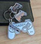 Game Controller Player Gamer Daddy From Kids Mirror Keyring Keychain For Dad Granddad Son Daughter Gift