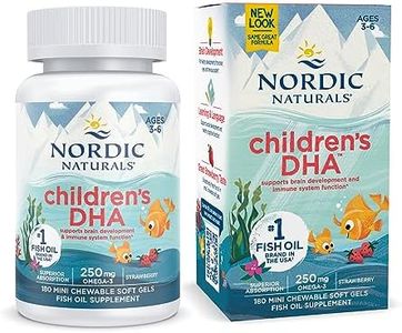 Nordic Naturals Children’s DHA, Strawberry - 180 Mini Chewable Soft Gels for Kids - 250 mg Omega-3 with EPA & DHA - Brain Development & Function - Non-GMO - 45 Servings