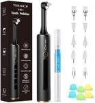 Tooth Polisher Kit with 4 Speed Modes, 5 Brush Heads, 6 Polishing Pastes & Desensitizing Gel,Rechargeable Electric Tooth Polishing Tool with LED Light & Travel Case, Home Use Teeth Whitening Cleaner