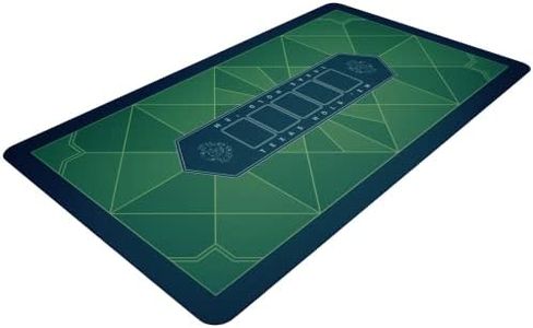 Bullets Playing Cards - Paulie-Poker Layout - Table Top Mat 60" x 35" - Deluxe Playing mat for Casino Night - Green
