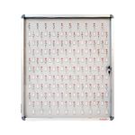 ALKOSIGN Key Cabinet for 100 Key-Chains with Laminated Back and Steel Fitted Hooks | Key Manager, Key Storage, Key Box, Large Key Holder, Key Organizer for Industrial Use, Factories, Offices, Hotels.