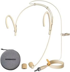 Microphone Headset Discreet Headworn Earset Over Ear Hanging Mic Compatible with Sennheiser Wireless System Bodypack Transmitter for Performance Theater Lecture Podcasts, 3.5mm Female Screw Plug