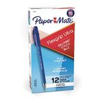 Paper Mate FlexGrip Ultra Ballpoint Pens, Fine Point (0.8mm), Blue, 12 Count