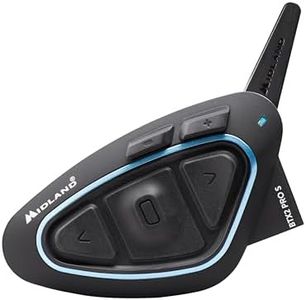 Midland - Motorcycle Intercom BTX2 Pro S LR Single, Waterproof IPX6 Helmet Headset, Dual Bluetooth Processor, 1.6Km, 4 Pairs of Riders, 23H Battery, Noise Cancellation, Hi-Fi Audio, Universal Intercom
