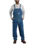 Carhartt mens Loose Fit Denim Bib Overall, Darkstone, 36W x 34L