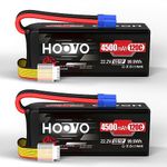 HOOVO 6S Lipo Battery 22.2V 4500mAh 120C RC Battery Soft Case with EC5 Plug for 70mm 80mm 90m EDF RC Car Truck Buggy RC Quadcopter Helicopter Airplane Racing Drone X-Class Drone Racing(2 Pack)