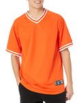 Augusta Sportswear Holloway Retro V-Neck Men's Baseball Jersey, Orange | White, XX-Large