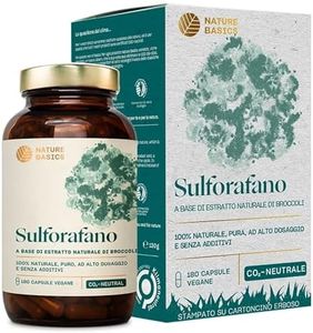 Nature Basics® sulforafano naturale (estratto di broccoli) certificato e sostenibile | 180 capsule ad alto dosaggio | 500 mg per capsula con 50 mg di sulforafano