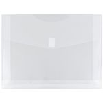 JAM PAPER Plastic Expansion Envelopes with Hook & Loop Closure - Letter Booklet - 247.6 x 330.2 mm (9 3/4" x 13") with 50.8 mm (2") Expansion - Clear - 12/Pack