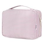 Travel Hanging Toiletry Wash Bag Toiletry Bags for Women Toiletries Bag Washbag Makeup Cosmetic Organizer for Men Girls (Dusty Rose Stripe)
