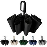 PESOMA Umbrella for Women | Umbrellas for Men | UV Coated 3 Fold Umbrella for Rain with Auto Open and Close Small Folding Travel-Foldable Windshield (Black-UU)