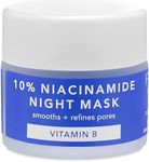 Farmacy Niacinamide Overnight Face Mask - Pore Refining Facial Mask with 10% Niacinamide - Replenishes Moisture Barrier with 3% Panthenol + Blueberry Seed Oil for Soft, Supple Skin (9ml)