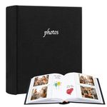 Photo Album for Fujifilm Instax Wide 300 Camera, Linen Cover, 120 Pockets Photo Album with Writing Space for Polaroid Now OneStep2 OneStep+ Instant Camera, POP Lab Print Camera (Black)