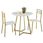 VECELO Small Round Dining Table Set