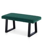 CLIPOP Velvet Dining Bench 2-Seater with Metal Frame Padded Kitchen Ottoman Stool for Dining Room Bedroom Living Room, End Bed Bench, Window Seat Bench, Shoe Bench (green)