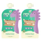 Rorosaur Baby Food - Cucumber, Pear & Basil, Ready to Eat Cereal & Porridge for Little One | Rich in Vitamins, Minerals & Proteins | No Added Sugar/Salt, Preservatives - Pack of 2 (100gms each)