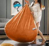 LEXAVI Brand - 3XL Luxury Bean Bag Filled with Beans | 6 Month Warranty | Chair for Adults, Kids & Teen Age with Ultra Soft Comfort & Cozy Seating – (XXXL - Gold)