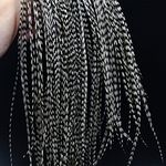 YJIUYUANQ Whiting Feathers Grizzly Natural Dyed Fly Tying Feathers 9-11inches Long 18#20#Midge Rooster Saddle Dry Flies Tying Materials,(Balck White Color),10pcs, As Show