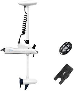 AQUOS Haswing White 12V 55LBS 54 Inch Bow Mount Trolling Motor with 2.4G Remote Control and Quick Release Bracket for Pontoon Boat Fishing