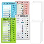 4Pcs Chore Chart Board for Family Portable Memo Plastic Boards Sliding Routine Chart Detachable Message Daily Checklist Planner with 10 Cardstock for Home Trabel