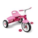 Radio Flyer 421PZ Pink Kids Trike, Outdoor Toddler Tricycle with Covered Bin - Pink, Children Ride On Toy Adjustable Seat, Quiet Ride Wheels