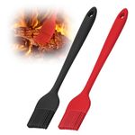 Euqvunn 2Pcs Pastry Brushes, BPA-Free Basting Brush Nonstick Silicone, Heat Resistant Cooking Brush for Baking, Barbecue, Grilling, Healthy One-Piece Design Oil Brush