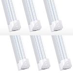 T8 LED Tube Fixture,120W 8FT Linkable Shop Lights, V-Shaped Integrate Double Side 4 Rows,14400LM,Clear Lens 6000K, Plug and Play,Fluorescent Lamp Replacements(6-Pack),Ship from USA