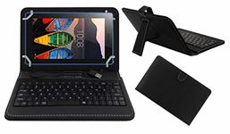 ACM USB Keyboard Case Compatible with Lenovo Tab 3 7 Essential Tablet Cover Stand Study Gaming Direct Plug & Play - Black