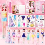 PainZieteg Magnetic Dress Up Dolls, Magnetic Princess Dress Up Paper Dolls, Magnetic Dress Up Dolls for Girls Ages 4-7 Learning Created Imagine Set Birthday Gift (Liz)