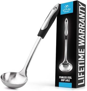 Zulay (12 inch) Stainless Steel Soup Ladle - Durable Rust Proof Soup Ladle with Ergonomic Handle - Soup Serving Spoon Ladles for Cooking, Gravy, Sauces, and More